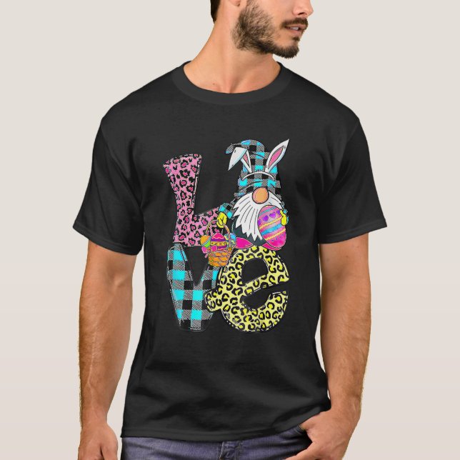Easter Bunny Spring Gnome Easter Apparel Eggs Bask T Shirt (Framsida)