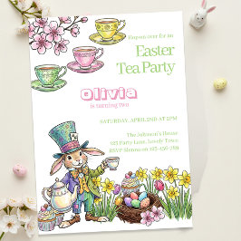 Easter Bunny Tea Party Any Age Kids Birthday  Inbjudningar