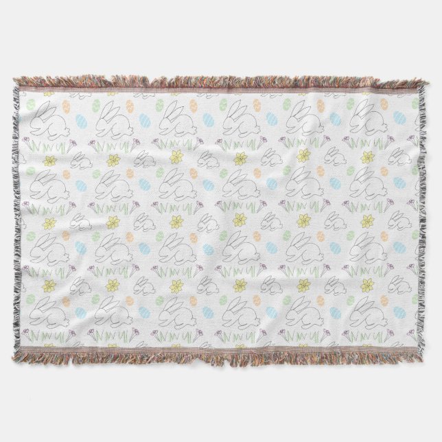 Easter Bunny Throw Blanket Filt (Framsidan)