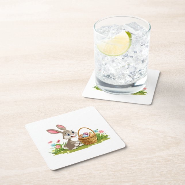 Easter bunny underlägg papper kvadrat (Insitu)