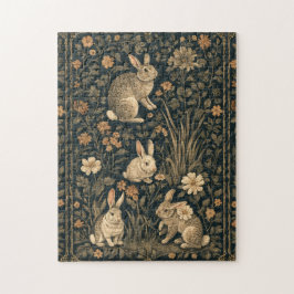 Easter Bunny William Morris Art & Craft Style Chic Pussel