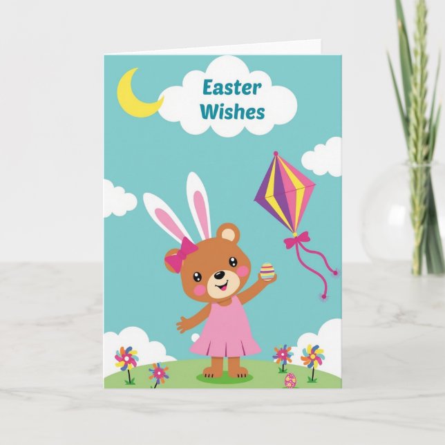 Easter Bunny Wishes Card Kort (Framsida)