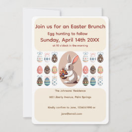 Easter Bunny with Eggs Inbjudningar