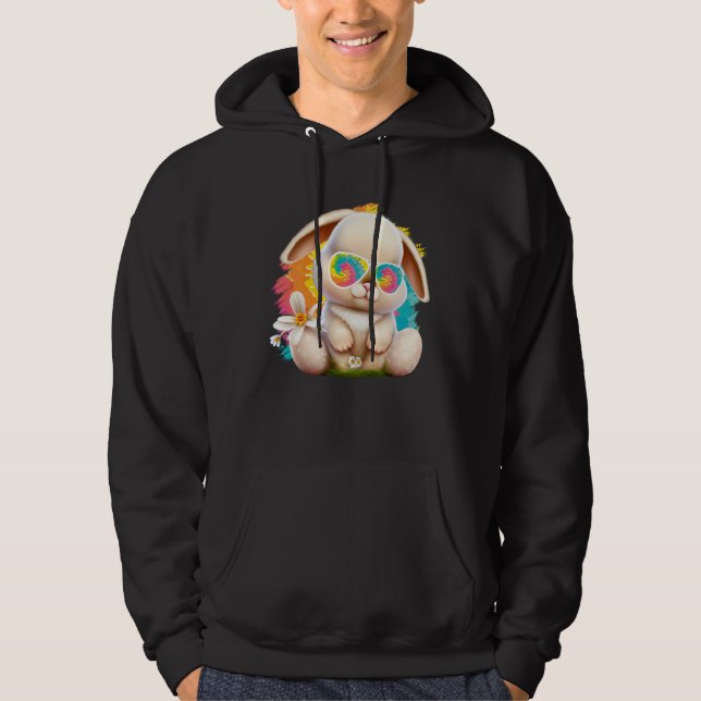 Easter Bunny with Glasses Cute bunnies Easter  1 Hoodie (Framsida)