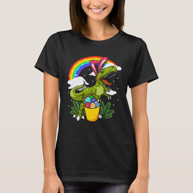 Easter Bunnysaurus Rex Dinosaur Egg Hunt Bunny T Shirt (Framsida)