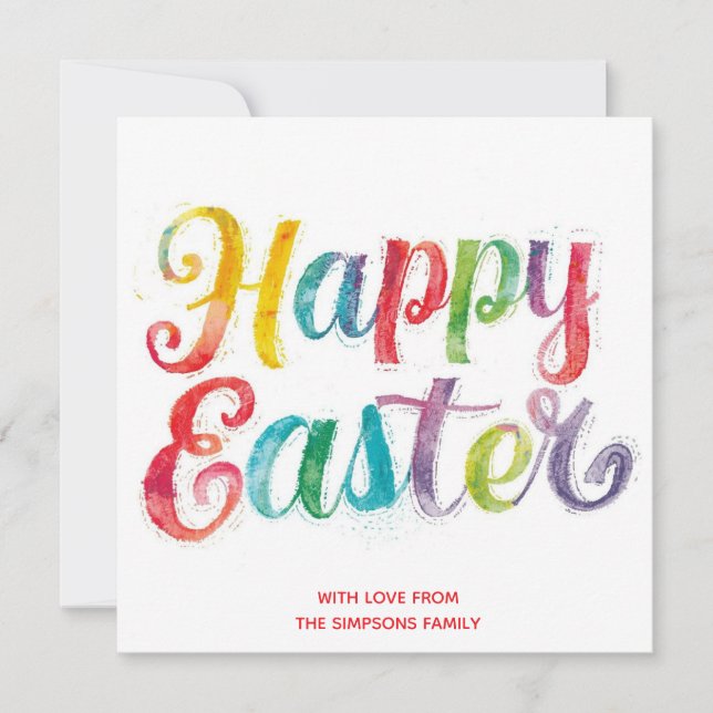 Easter CarD Colorful spring  personalized Card Julkort (Framsida)