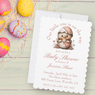 Easter Chick Baby Shower Invitation Inbjudningar