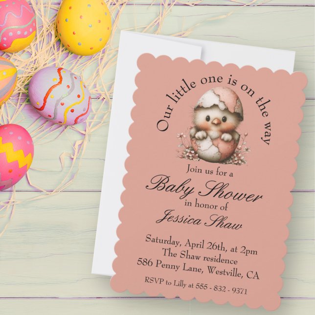 Easter Chick Baby Shower Invitation Inbjudningar (Skapare uppladdad)