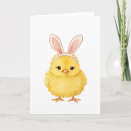 Easter Chick Bunny Watercolor Helgkort