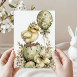 Easter Chick Spring Floral Watercolor Sage Green Julkort<br><div class="desc">Perfect for spring junk journals and Easter paper craft projects, this watercolor chick design makes a lovely piece of seasonal ephemera to add to your creative pages. The soft pastel artwork features a fluffy chick beside a painted egg with delicate spring flowers in gentle sage greens, warm yellows, and pastel...</div>