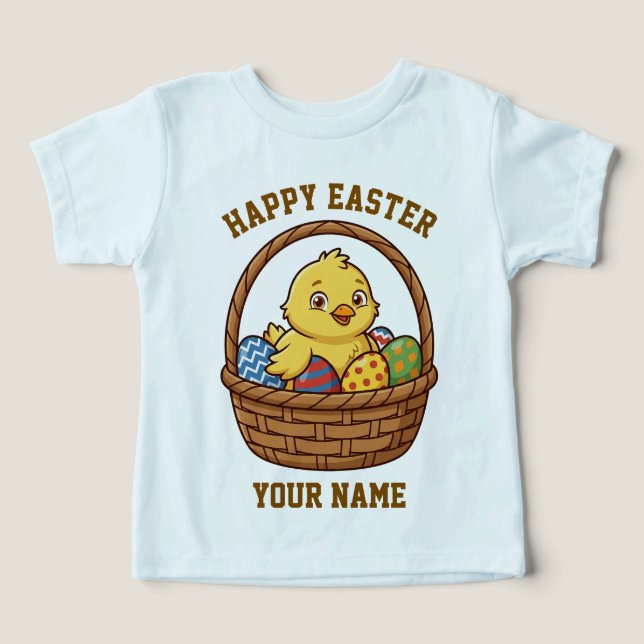 Easter Chick Toddler T-Shirt | Personalized Name (Design Framsida)