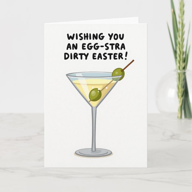 Easter Cocktail Wish Card Kort (Framsida)