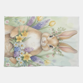 Easter cute bunny floral kitchen towel kökshandduk