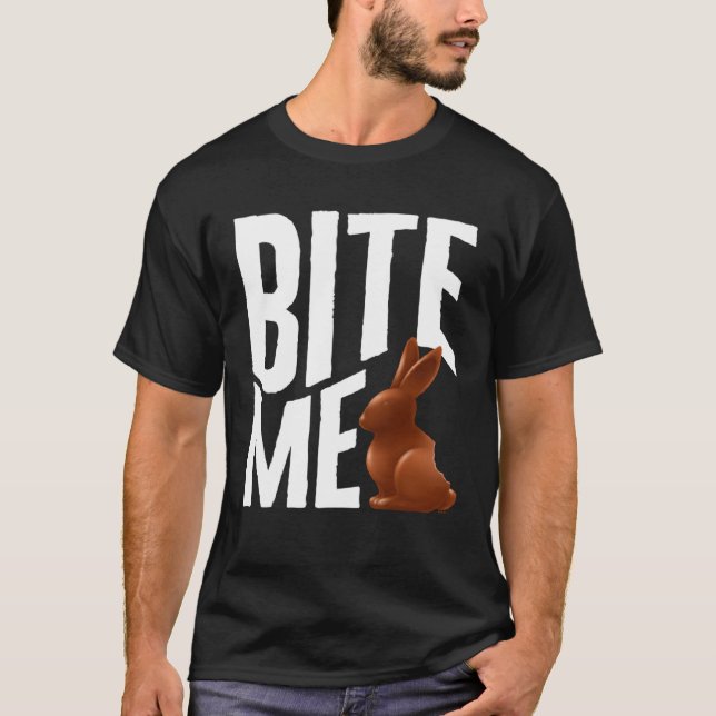 Easter Day Bite Easter Bunny  Rabbit Easter Bunny  T Shirt (Framsida)