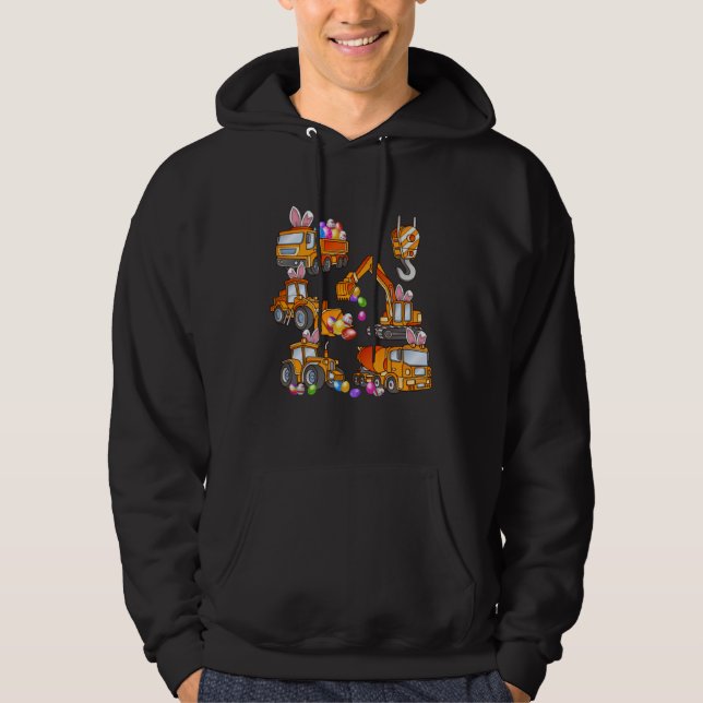 Easter day Bunny Construction Trucks  Boys Kids To Hoodie (Framsida)
