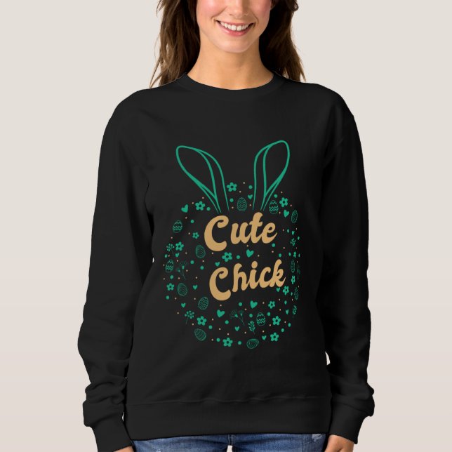 Easter Day Bunny Eggs Cute Chick Christian Jesus T Shirt (Framsida)