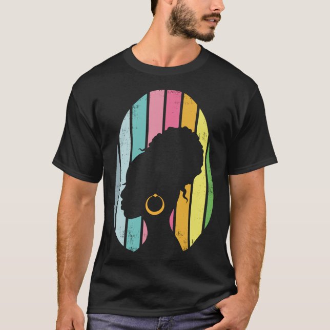 Easter Day Egg Hunting and Afro Bun african americ T Shirt (Framsida)