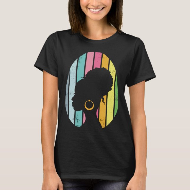 Easter Day Egg Hunting and Afro Bun african americ T Shirt (Framsida)