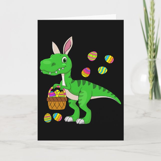 Easter Dinosaur Bunny Ears Easter Sket Stuffers Ki Kort (Framsida)