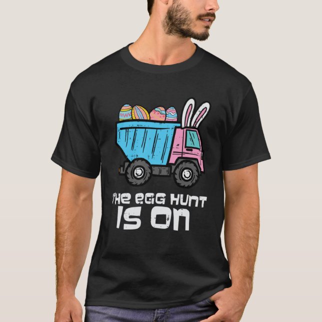 Easter Dump Truck Egg Hunt On Construction Toddler T Shirt (Framsida)