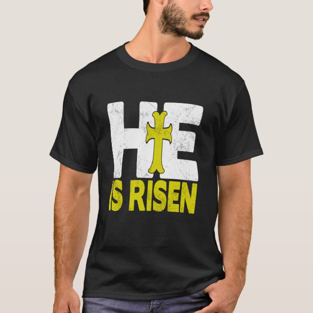 Easter Easter Jesus He is Risen Easter Women Men T Shirt (Framsida)