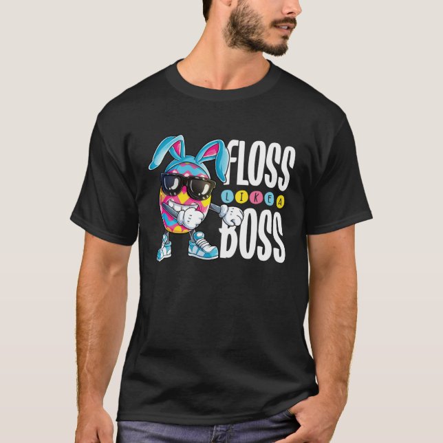 Easter Egg Floss Like A Boss Boys Girls Hunter Hun T Shirt (Framsida)
