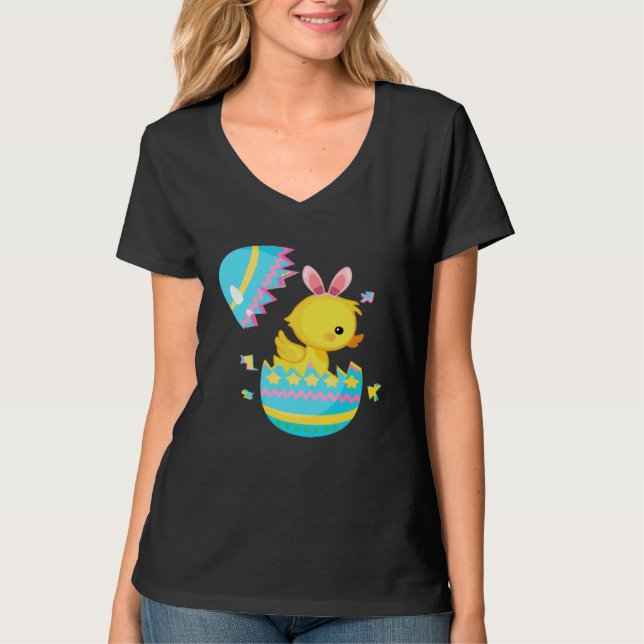 Easter Egg Hunt Bunny Ear Duck Easter Day 2023 T Shirt (Framsida)