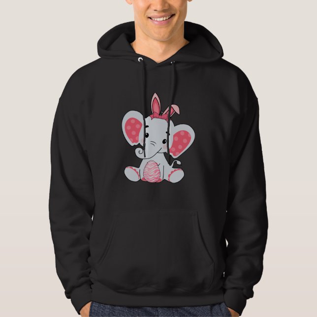 Easter Egg Hunt Bunny Ear Elephant Easter Day 2023 Hoodie (Framsida)
