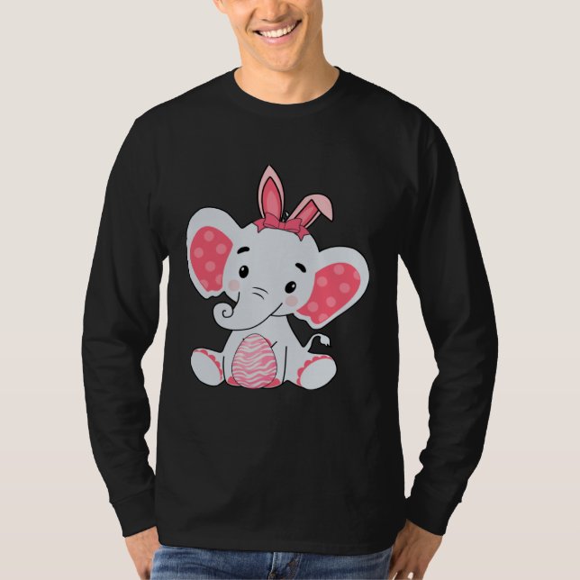 Easter Egg Hunt Bunny Ear Elephant Easter Day 2023 T Shirt (Framsida)