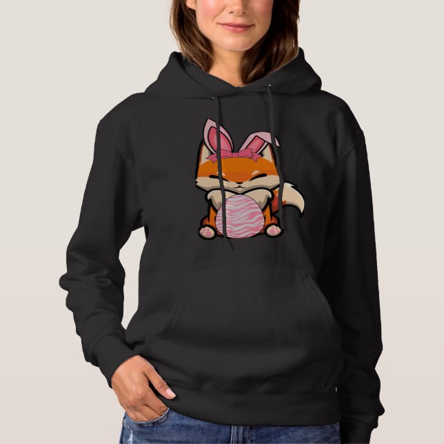 Easter Egg Hunt Bunny Ear Fox Easter Day 2023 T Shirt (Framsida)