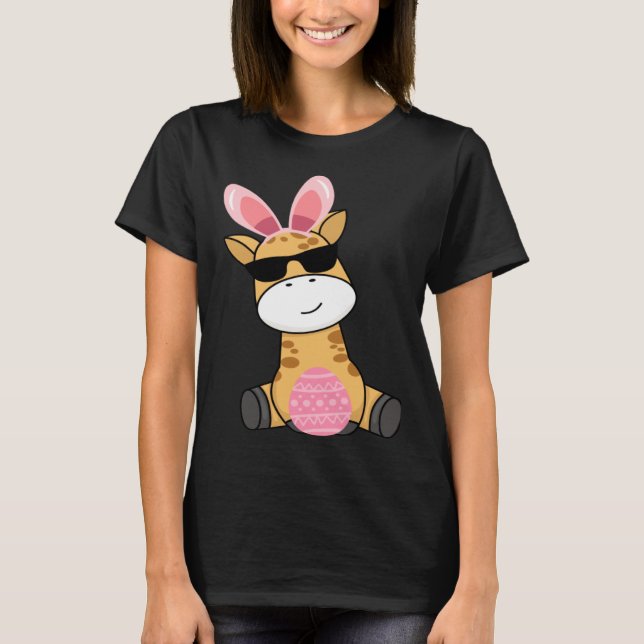 Easter Egg Hunt Bunny Ear Giraffe Easter Day 2023 T Shirt (Framsida)