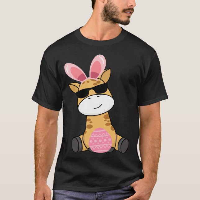 Easter Egg Hunt Bunny Ear Giraffe Easter Day 2023 T Shirt (Framsida)