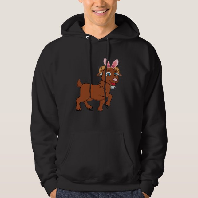 Easter Egg Hunt Bunny Ear Goat Easter Day 2023 Hoodie (Framsida)