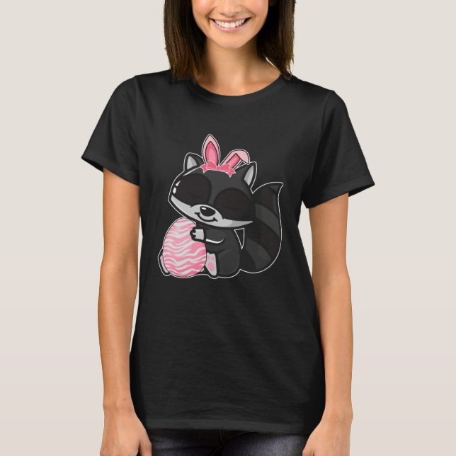 Easter Egg Hunt Bunny Ear Raccoon Easter Day 2023 T Shirt (Framsida)