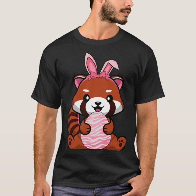 Easter Egg Hunt Bunny Ear Red Panda Easter Day 202 T Shirt (Framsida)