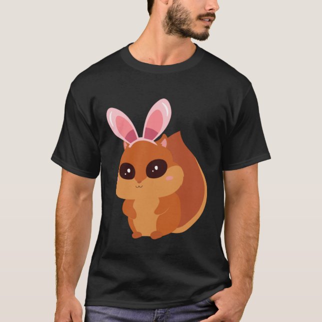 Easter Egg Hunt Bunny Ear Squirrel Easter Day 2023 T Shirt (Framsida)