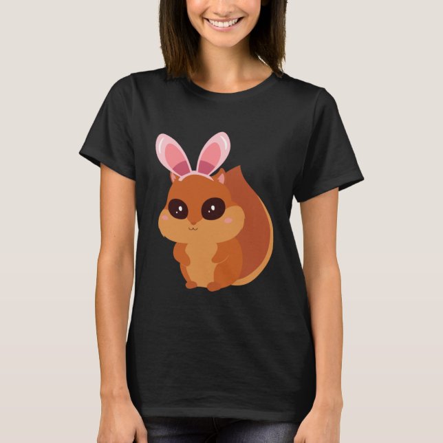 Easter Egg Hunt Bunny Ear Squirrel Easter Day 2023 T Shirt (Framsida)