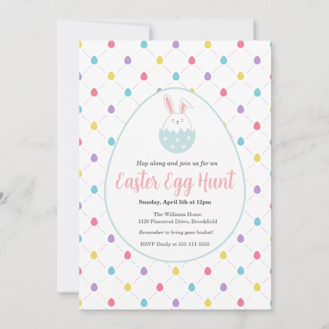 Easter Egg Hunt Customizable Invitation Inbjudningar (Framsida)