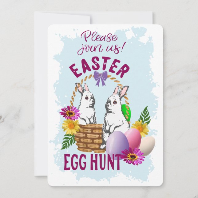 Easter Egg hunt  invitation Julkort (Framsida)