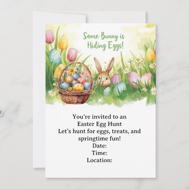 Easter Egg Hunt Invitation – Spring Easter Party Inbjudningar (Framsida)