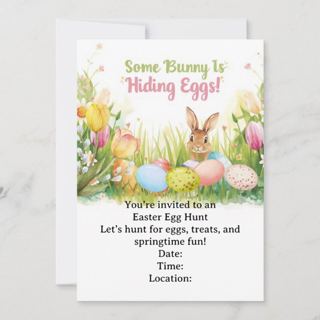 Easter Egg Hunt Invitation – Spring Easter Party Inbjudningar (Framsida)