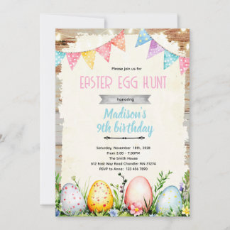 Easter egg Hunt party Invitation Inbjudningar