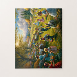 Easter Egg Hunt Springtime Picnic Family Fun Pussel