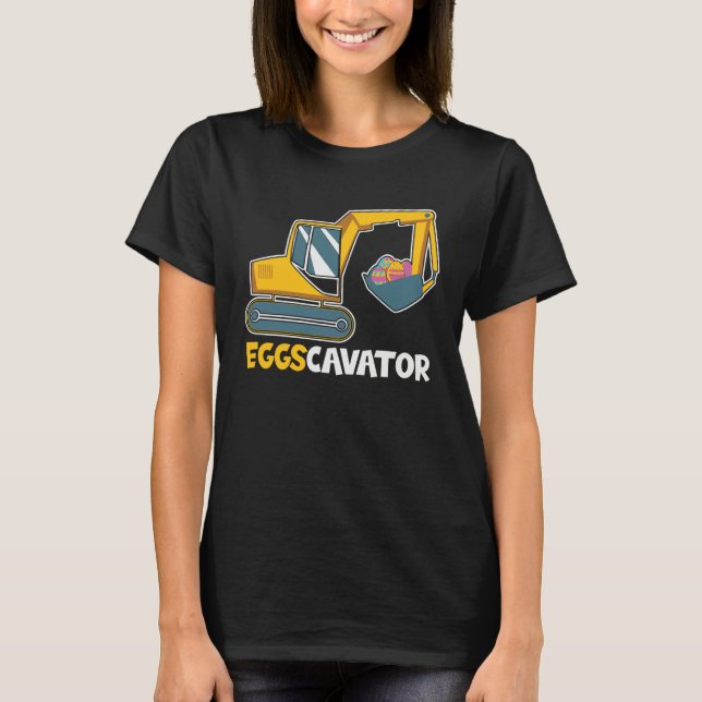 Easter Egg Hunt Toddlers Constructions Trucks T Shirt (Framsida)