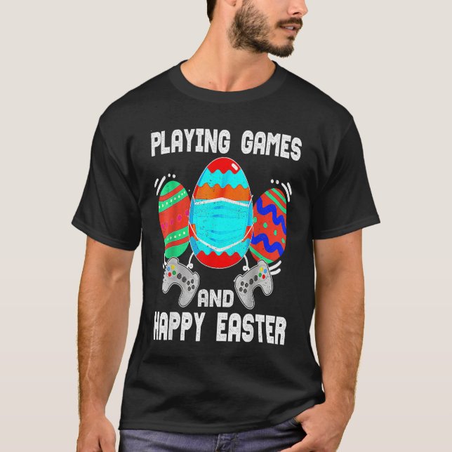 Easter Egg in Mask  for Women Playing Gaming T Shirt (Framsida)