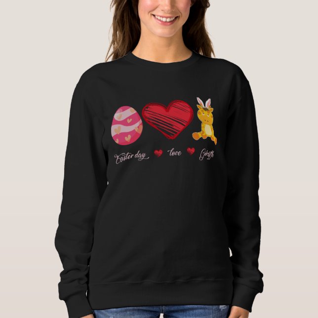 Easter Egg Love Giraffe Bunny Animal Pet  Day T Shirt (Framsida)