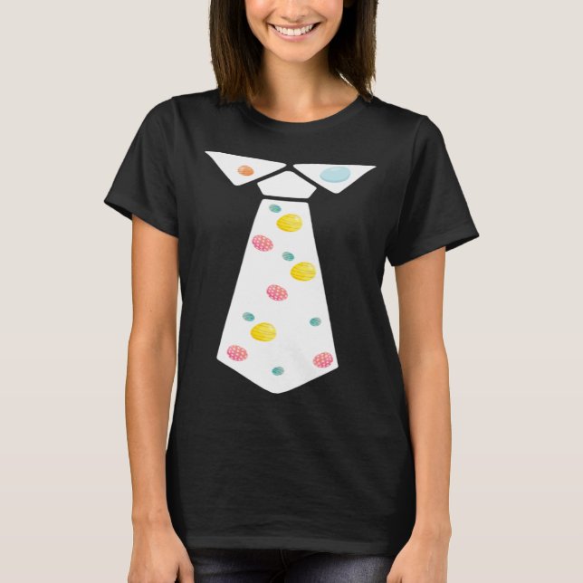 Easter Egg Neck Tie Cool Easter Celebration Costum T Shirt (Framsida)