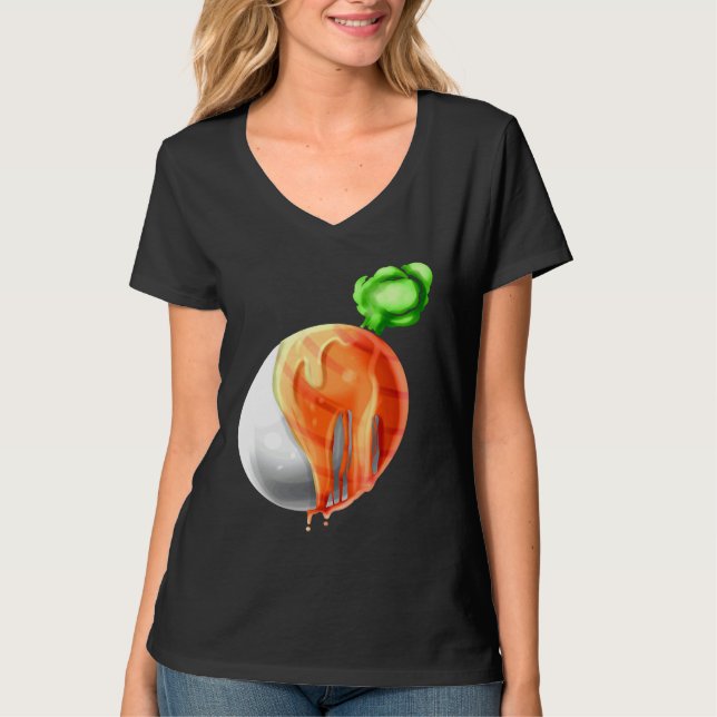 Easter Egg Painted As Carrot On Easter T Shirt (Framsida)