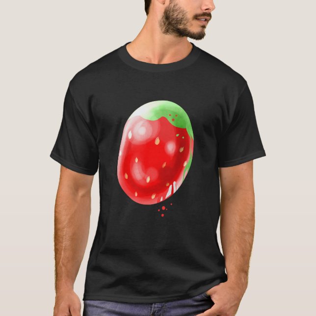 Easter Egg Painted Like A Strawberry For Easter T Shirt (Framsida)