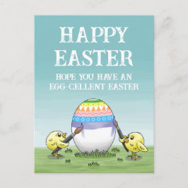 Easter egg painting chickens helg vykort